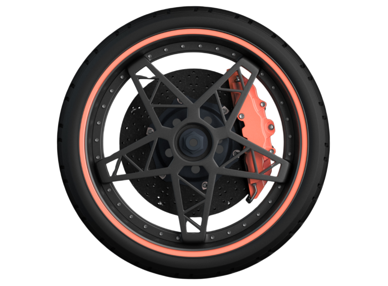 roue de voiture orange