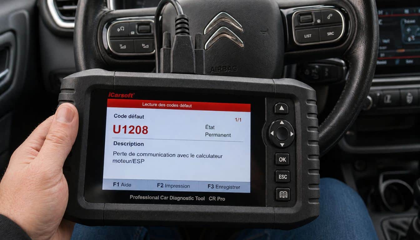 code u1208 sur une valise