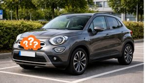 fiat 500 x sur une place de parking