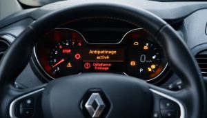 antipatinage activé sur tableau de bord renault captur
