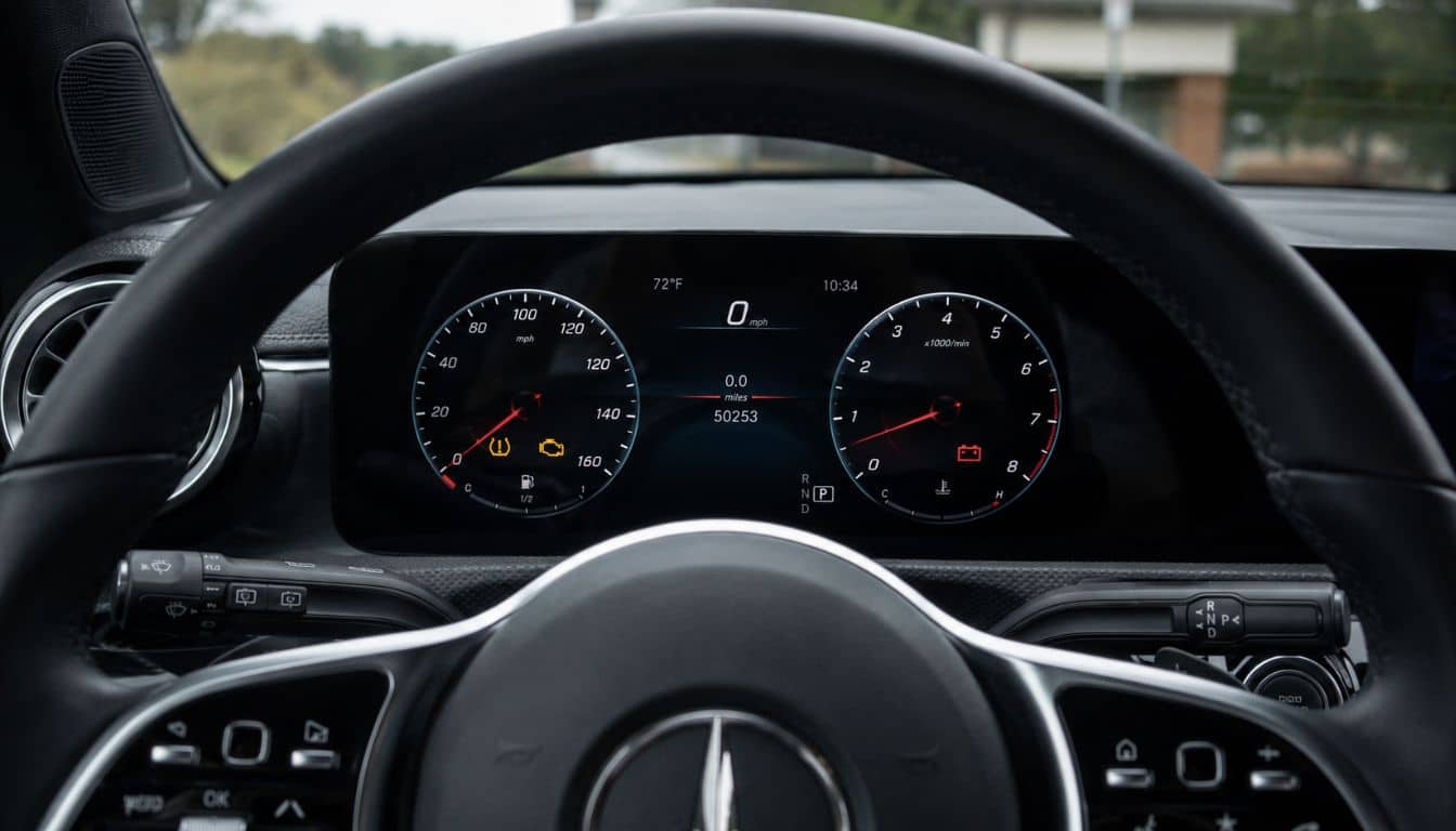 voyant de tableau de bord sur une Mercedes